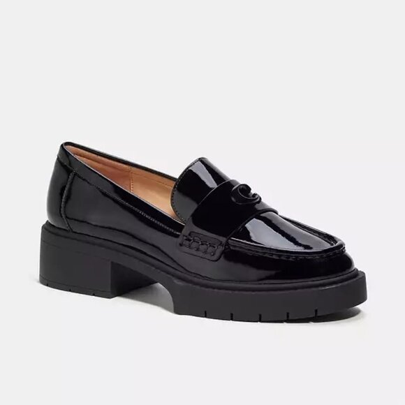 Coach Leah Loafers in Black Patent - Picture 1 of 7